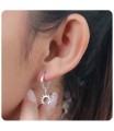 Sunlight Shaped Silver Hoop Earring HO-2053